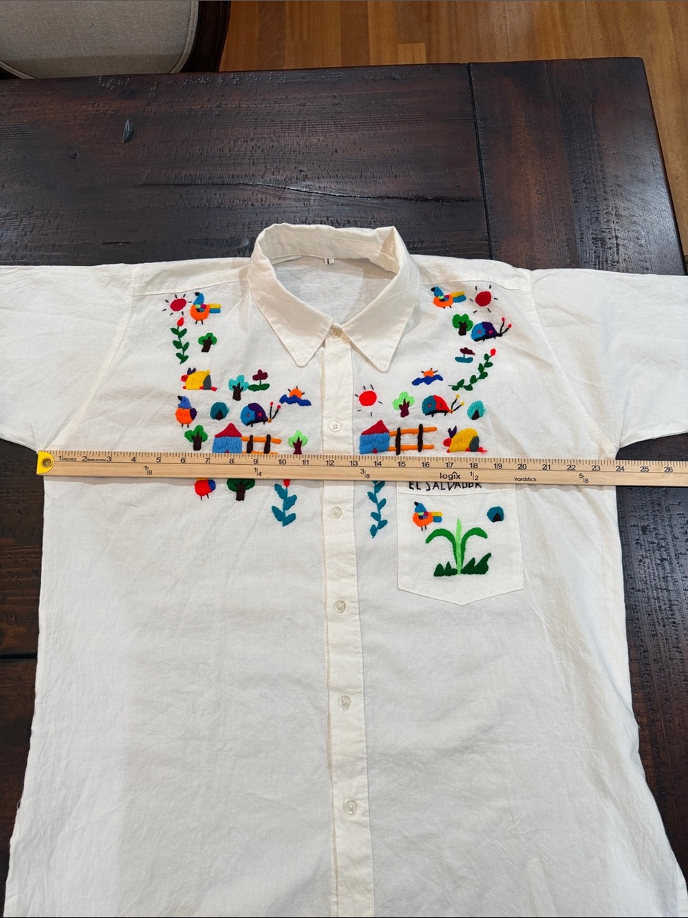 ARTISAN El Salvador Embroidered Floral Top Boho Chic Heritage folk Large - Picture 8 of 13